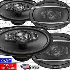 4x Pioneer 6x9" 5-Way 700 Watts PET Dome Tweeter Coaxial Speakers