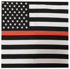 Lot of 6 USA Thin Red Line 22"x22" Cotton Bandanna Face Mask Handkerchief