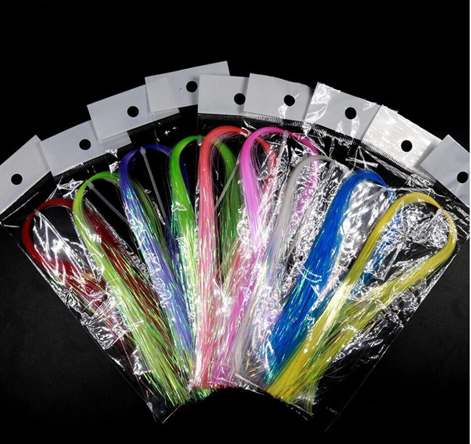 Oropel holográfico plano Flashabou de 10 colores 0,5 mm material para atar moscas de pesca flash Foto 2 de 4