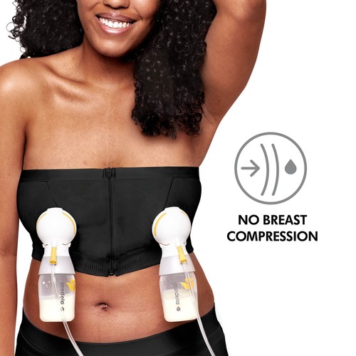 Sujetador de bombeo Medela manos libres negro elástico adaptativo S a XL - Imagen 4 de 6