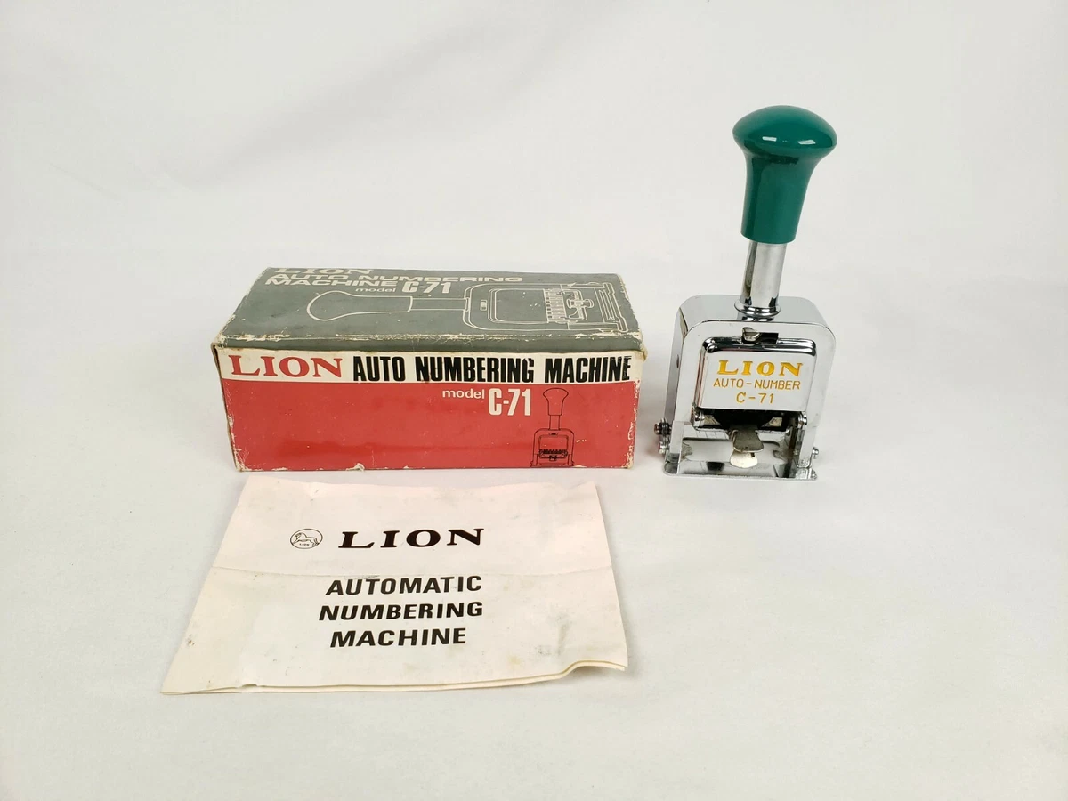 Lion Auto Numbering Machine Model C-71 Japan - For Parts Only