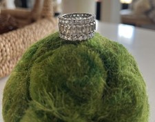 3 Sparkly Prong Set Of Stacking CZ rings- One Marked 925, Size 8