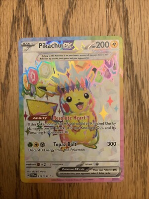 Pokémon Pikachu ex 219/191 Full Art Rare Pokemon Surging Sparks