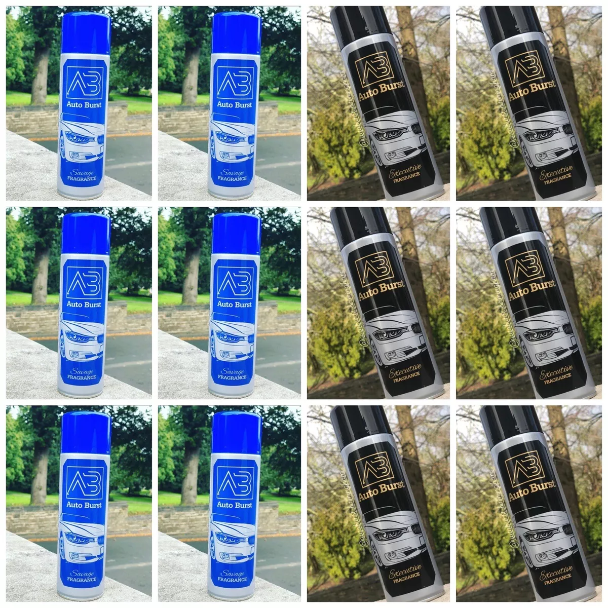 Auto Burst Air Freshener 500ml X12 Designer Scents Creed Aventus Dior Sauvage