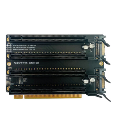PCI-E 3.0 x16 1 to 4 Expansion Card Gen3 Split Card PCIe-Bifurcation x16