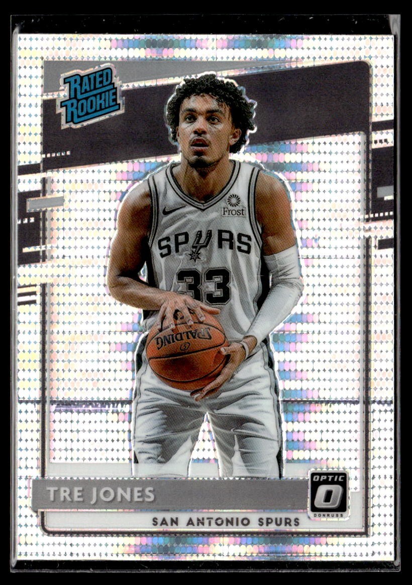 2020-21 Donruss Optic Tre Jones Pulsar Holo Prizm Rated Rookie RC #188 Spurs