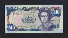 BERMUDA 10 DOLLARS 1993 P-42 GEM UNC RARE 