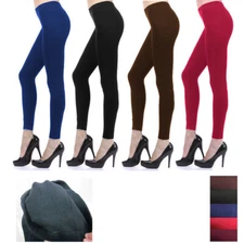 Women Fleece Lined Pants Leggings Thick Tight Warm Thermal Winter Footless Long
