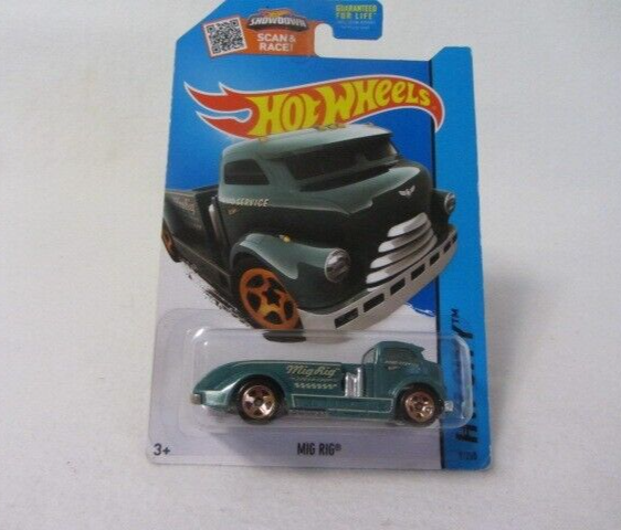 HOT WHEELS HW CITY MIG RIG GREEN TRUCK ROAD SERVICE  9/250   NIP
