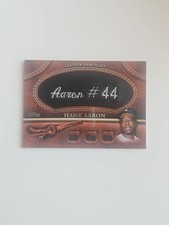 2011 MLB Topps Series 2 Leather Nameplate Logo Patch Relic Black Hank Aaron /99