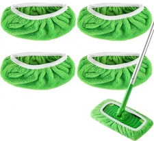 Reusable Microfiber Mop Pads for Swiffer Sweeper - Dry 4 Pack (Green) 