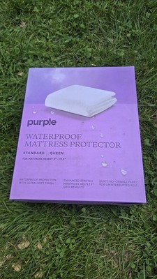 Purple Waterproof Mattress Protector Standard QUEEN New