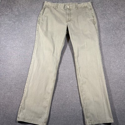 Bonobos Chino Pants Mens 35x32 Olive Green Straight Leg Cotton Casual Trousers
