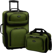 Rio Softside Expandable Carry-On Rolling Luggage, Green, 2 Wheel Set