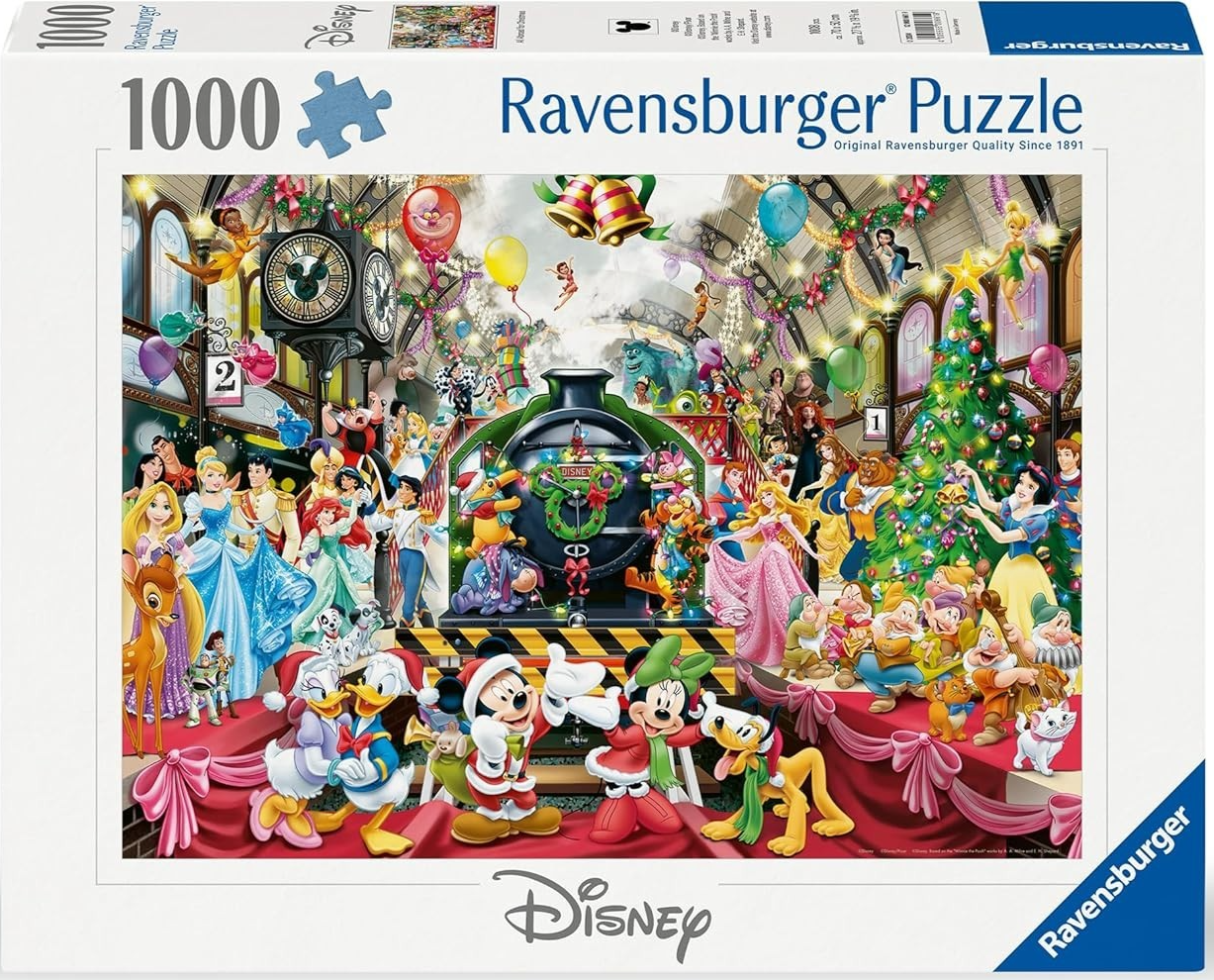 New Ravensburger Jigsaw Puzzle 1000 Pieces Disney Train All Aboard for Christmas