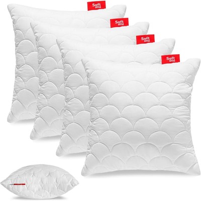 Kopfkissen Kissen Gestepptes 4er Set 45x45 cm Antiallergisch Anti-Milbe Softimi