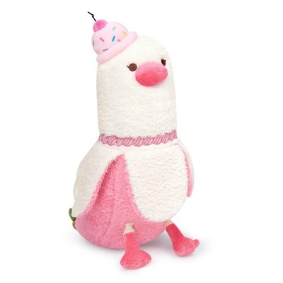 PEACH CAT Banana Duck Plush Pillow with Cherry Cake Hat 12 inch, 