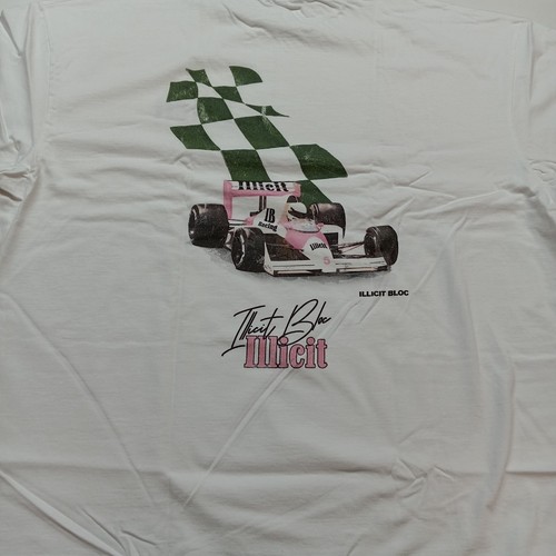 Illicit Bloc Racing Car T-Shirt White XXL 300GSM 100% Cotton Boxy Fit 2XL - Picture 7 of 10