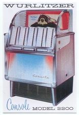 Wurlitzer Jukebox Console Model 2200 Advertising Postcard