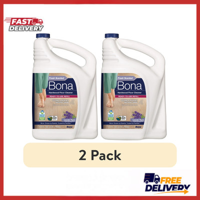 (2 Pack) Bona Hardwood Floor Cleaner 128 oz Lavender Thyme Refill Streak Free