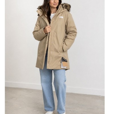 The North Face Arctic Parka Khaki Stone Beige 600 Down Jacket Women XXL NWT