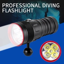 Waterproof 80000LM LED Scuba Diving Torch Flashlight Underwater 80m