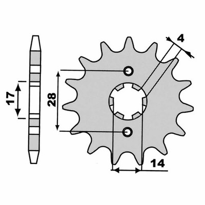 T4Tune 610414 Sprocket Chain 420 - Z=14
