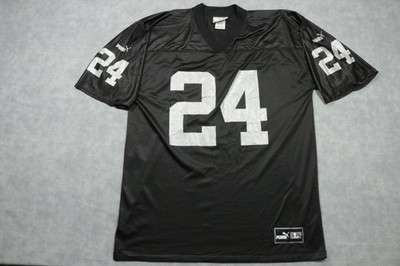 Vintage Oakland Raiders Jersey Mens Large Black Woodson 24 Puma NFL 90s Football