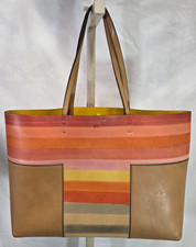 Tory Burch Block-T Degrade Tan Leather Tote With Insert