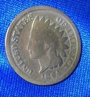 1864 Indian Head Cent US Coin Good Condition Variety 3 - Bronze (1864-1909)