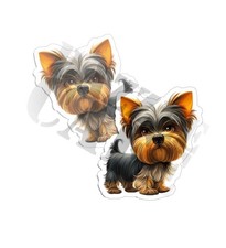Yorkie Yorkshire Terrier Vinyl Decal Sticker Indoor Outdoor cuddly creatures 2PK