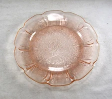JEANETTE CHERRY BLOSSOM Pink Salad Bread Plate 6" 1930-1939 EX+