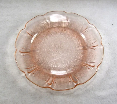 JEANETTE CHERRY BLOSSOM Pink Salad Bread Plate 6" 1930-1939 EX+