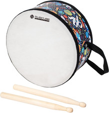 Kids Drum Set 8-Inch Wooden Drum Toys with an Adjustable Strap and 2 Drumsticks