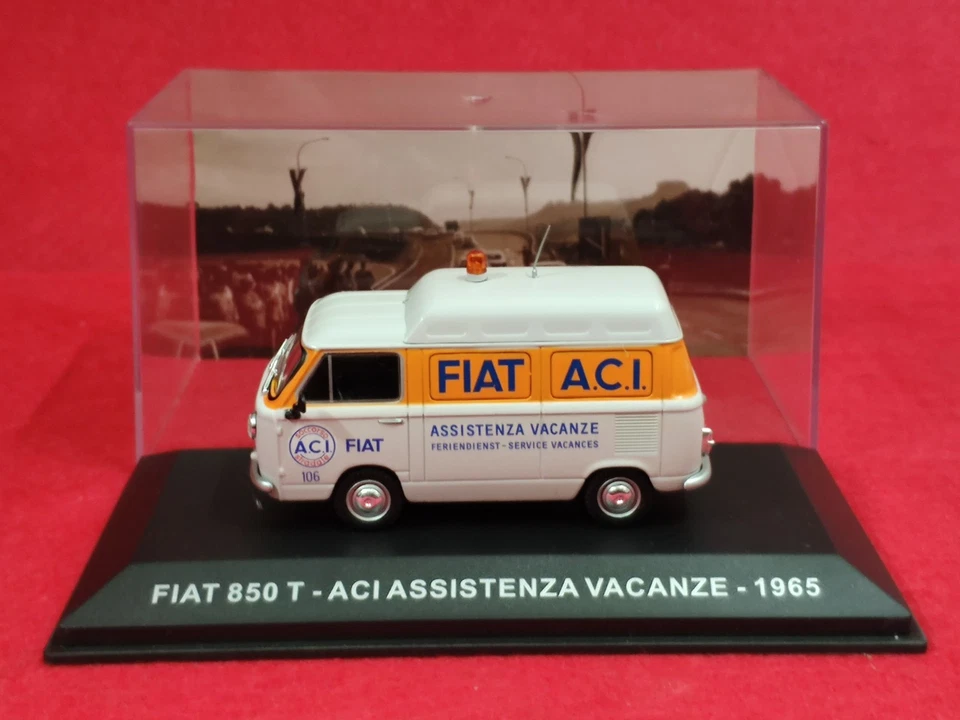 FURGONCINO PUBBLICITARIO 1:43 FIAT 850T ACI ASSISTENZA STRADALE 1965 VINTAGE 🔺 - Immagine 4 di 4