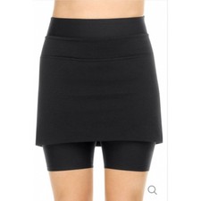 Spanx Bagel Buster Power Skirt Skort Black Large 1229 Golf Tennis Pickleball