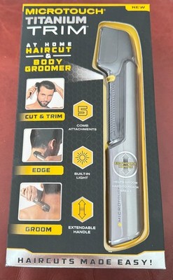 MicroTouch Titanium Trim Cordless Hair Groomer Trimmer 5 Comb Lighted Extendable