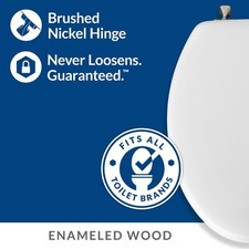 Mayfair 144BN-000 White Gloss Elongated Molded Wood Toilet Seat 18-1/2 in.