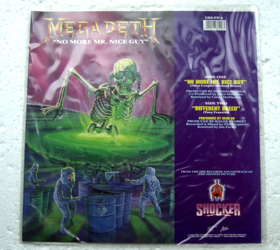 MEGADETH / DEAD ON * No More Mr Nice Guy * SHAPED PICTURE DISC SBK Records 1989 - Image 2 of 4