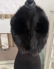Real Black Fox Fur Collar