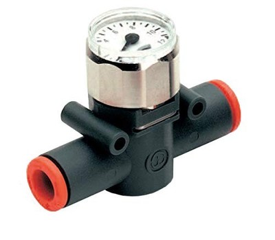 IPG Air in-Line Air Pressure Gauge with Push-to-Connect FittingUnion Straight...
