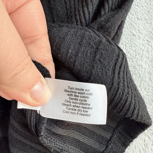 Lane Bryant Sweater Womens 22/24 Black Knit Ribbed Cold Shoulder Long Sleeve - Imagen 12 de 13