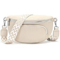 Damen Bauchtasche Beige Veganes Leder UmhäNgetasche Crossbody GüRteltasche 27Cm