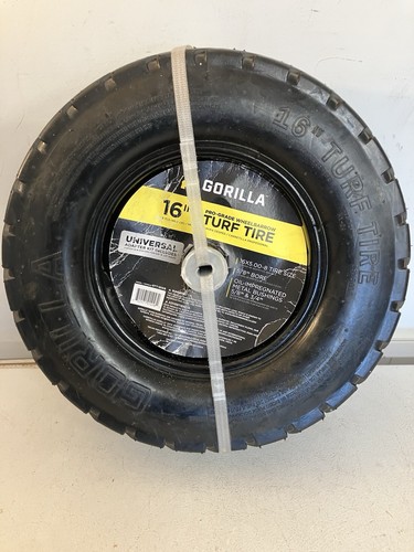 Gorilla 16" Universal Wheelbarrow Turf Tire Heavy-Duty Black GTT-16WB
