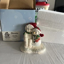 SIGNED Dreamsicles “Snow Glad We're Friends” Snowman Christmas Santa Figurine