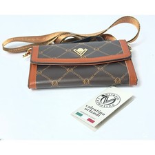 VALENTINO Orlandi Crossbody Clutch Women 2 Tone Purse Brown Vegan Leather NWT