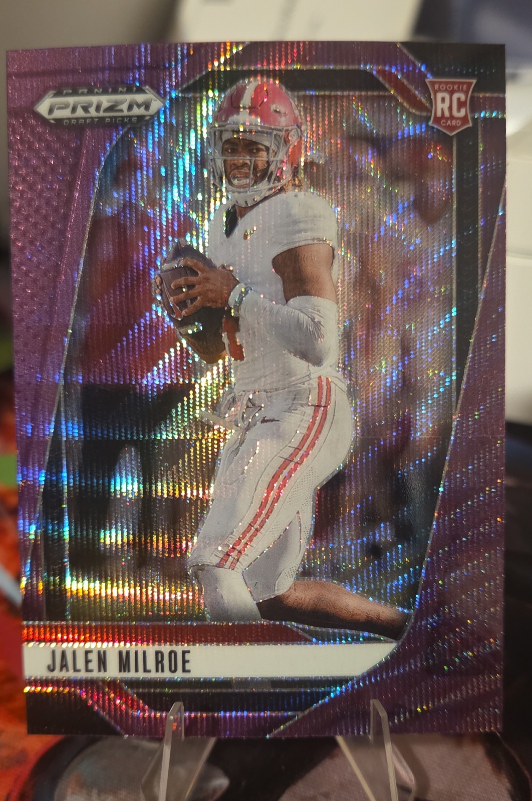 2025 Panini Prizm Draft Picks - Jalen Milroe #5 Purple Wave Prizm (RC)