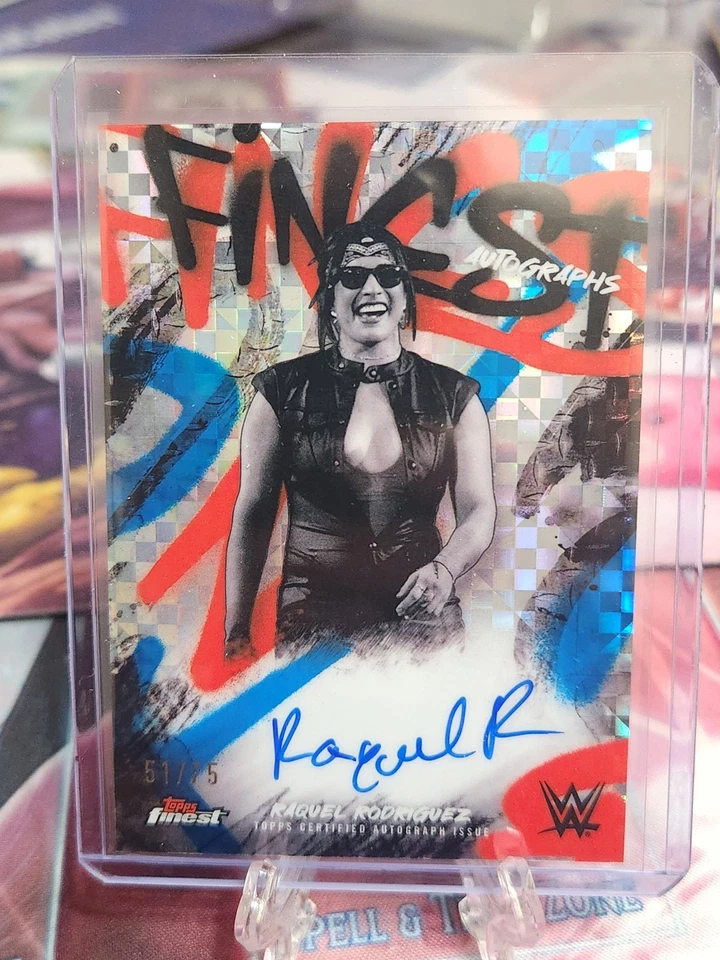 2025 Topps Finest WWE Raquel Rodriguez The Finest Auto Blue Checkerboard /75 RCK - Image 4 of 4