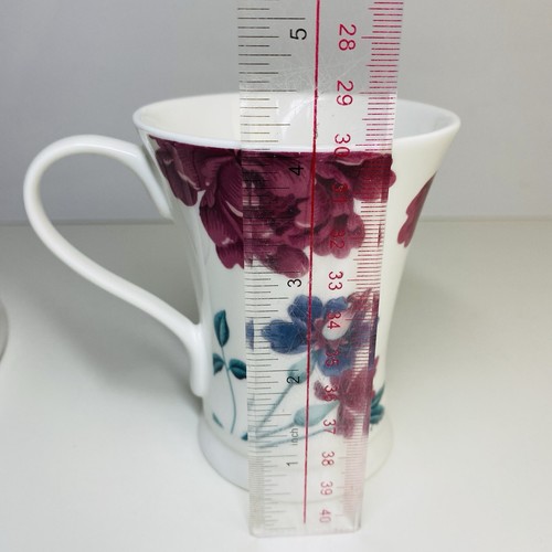 Taza China Laura Ashley Flores Púrpura Y Hueso Mariposa x 2 - Fabuloso Estado - Imagen 11 de 21