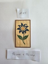 Marquetry veneer Inlay - Blue Flower #45 - 90mm x 50mm - Real Wood Veneer